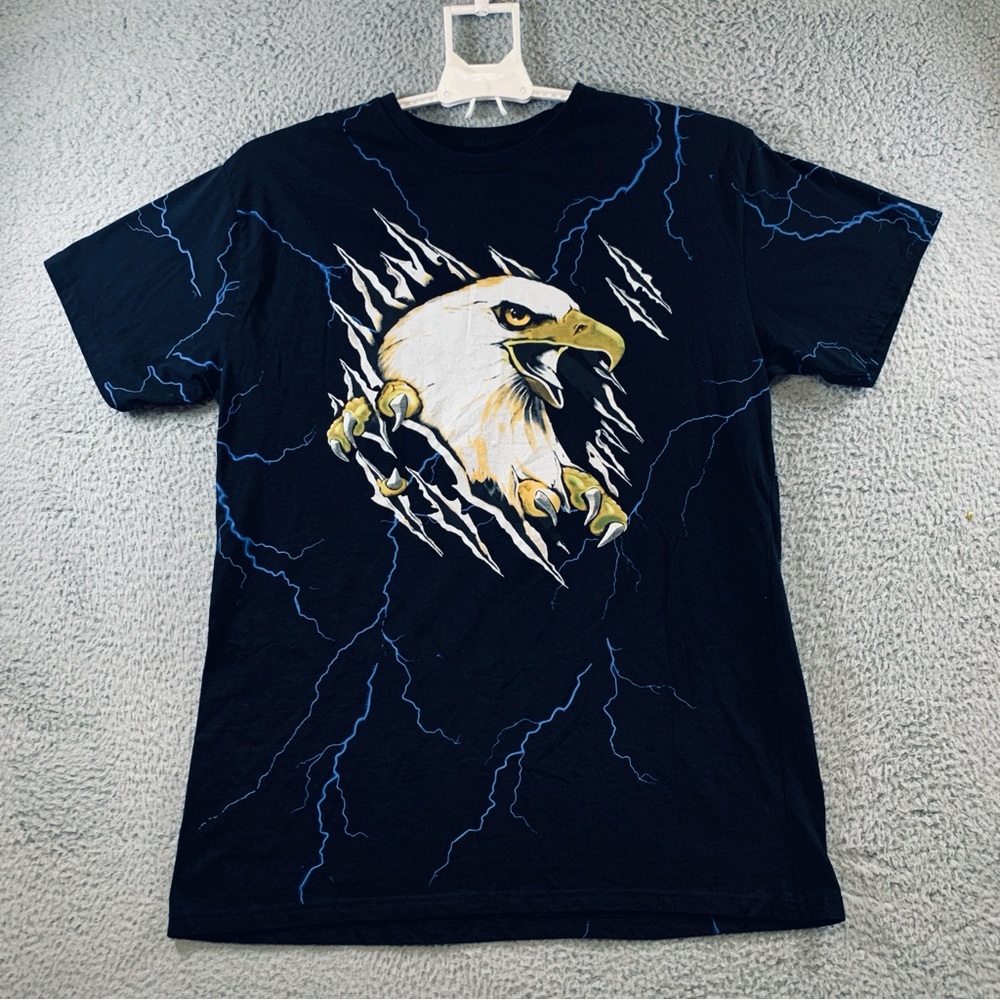 Buffalo Outdoors T-Shirt Men's‎ Short Sleeve Yellow Eagle Print Black Size XXL